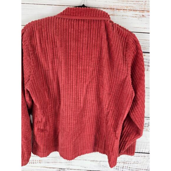 Woolrich Long Sleeve Full Zip Top M Womens Pockets Soft Ruby Red Cotton - Picture 6 of 9